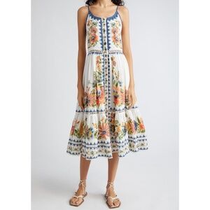 NWT | FARM Rio Delicate Garden A-Line Midi | Sz XL